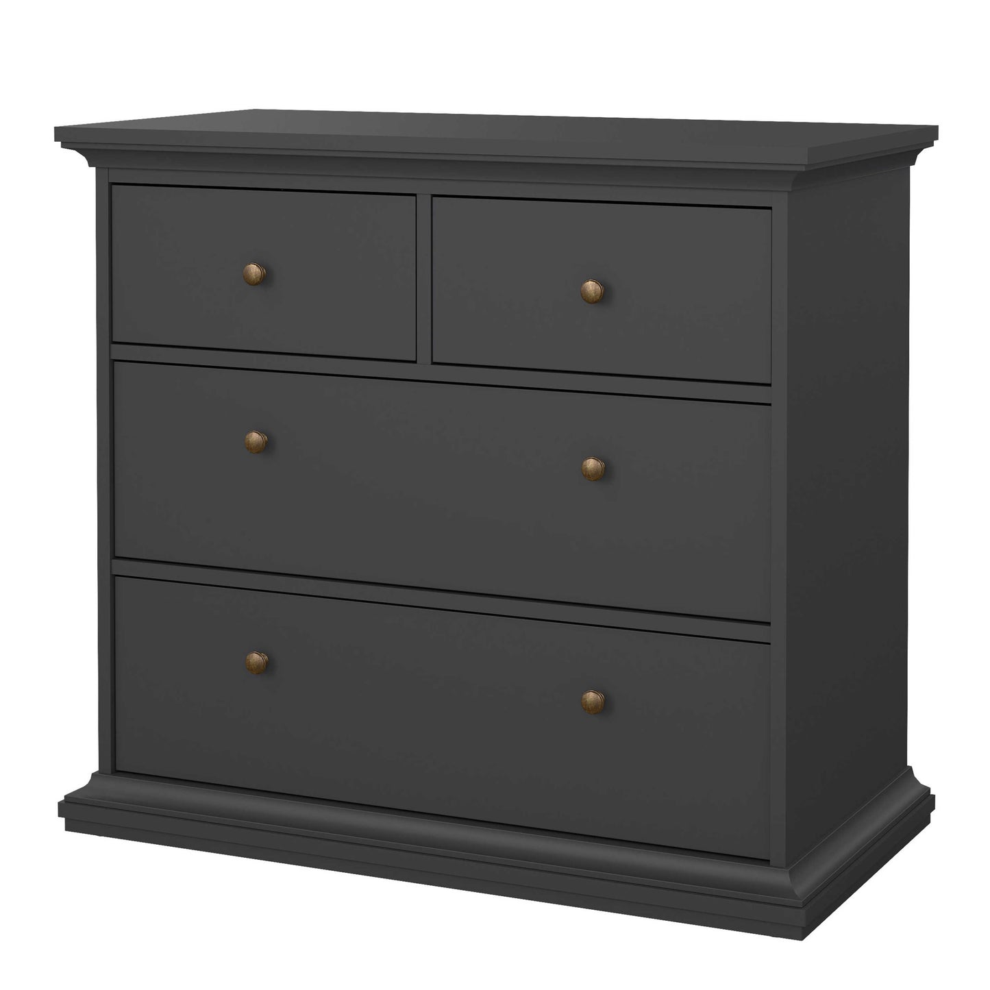 Osaka Farmhouse Dark Grey Wooden Chest 4 Drawers