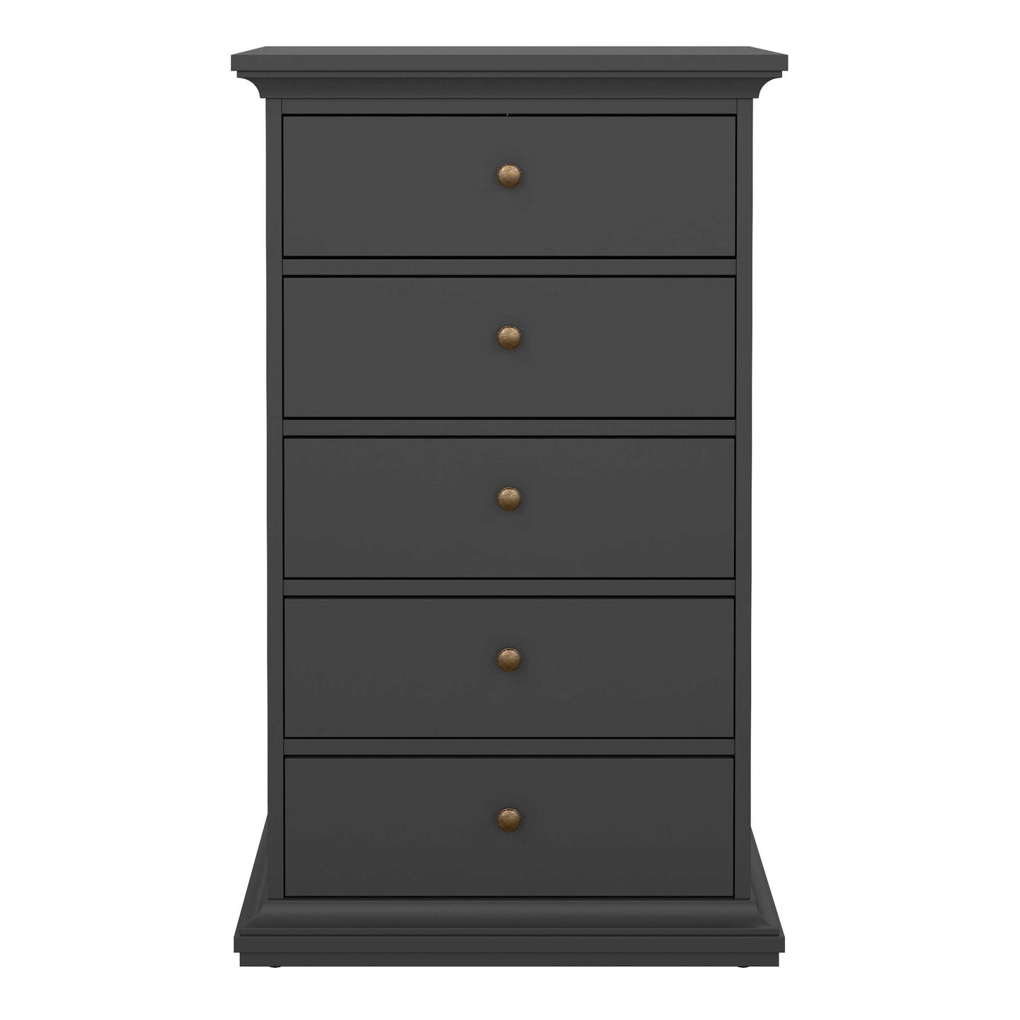 Osaka Tall Dark Farmhouse Grey Wooden Chest 5 Drawers