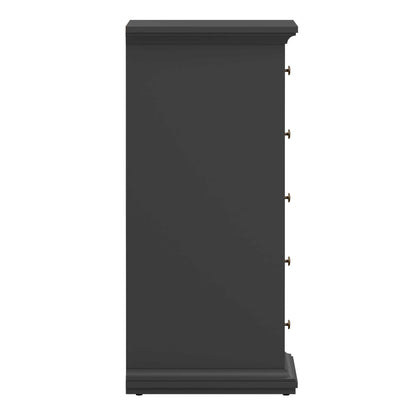 Osaka Tall Dark Farmhouse Grey Wooden Chest 5 Drawers