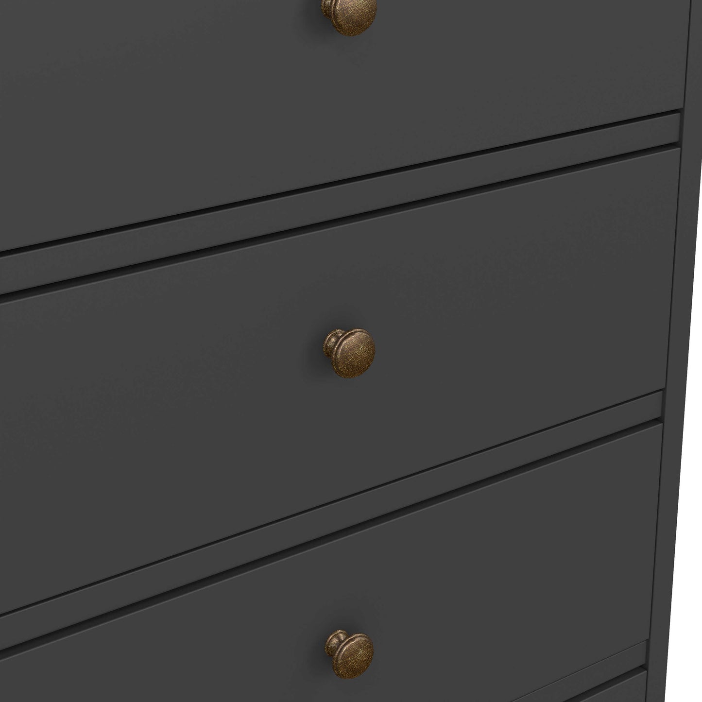 Osaka Tall Dark Farmhouse Grey Wooden Chest 5 Drawers