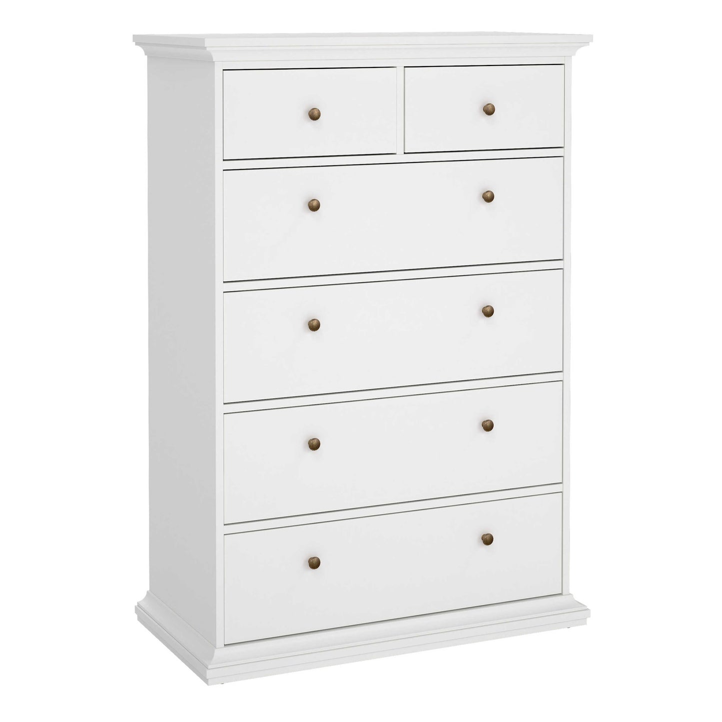 Osaka Tall Farmhouse White Wooden Chest 6 Drawers
