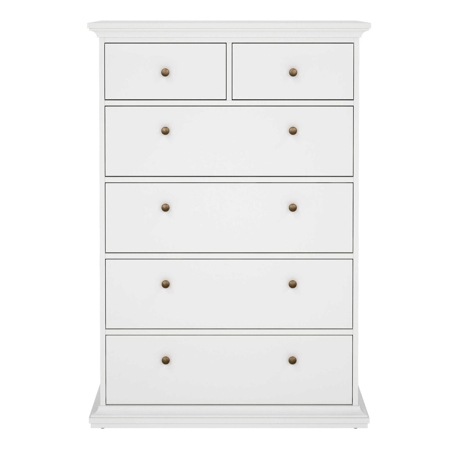 Osaka Tall Farmhouse White Wooden Chest 6 Drawers