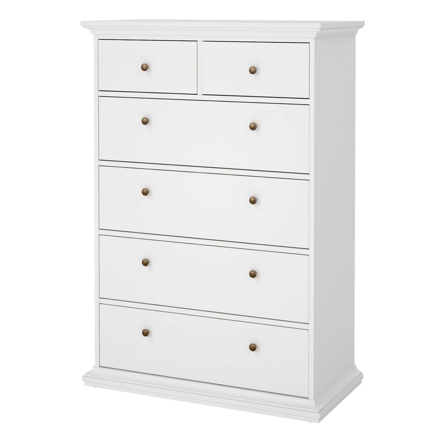 Osaka Tall Farmhouse White Wooden Chest 6 Drawers