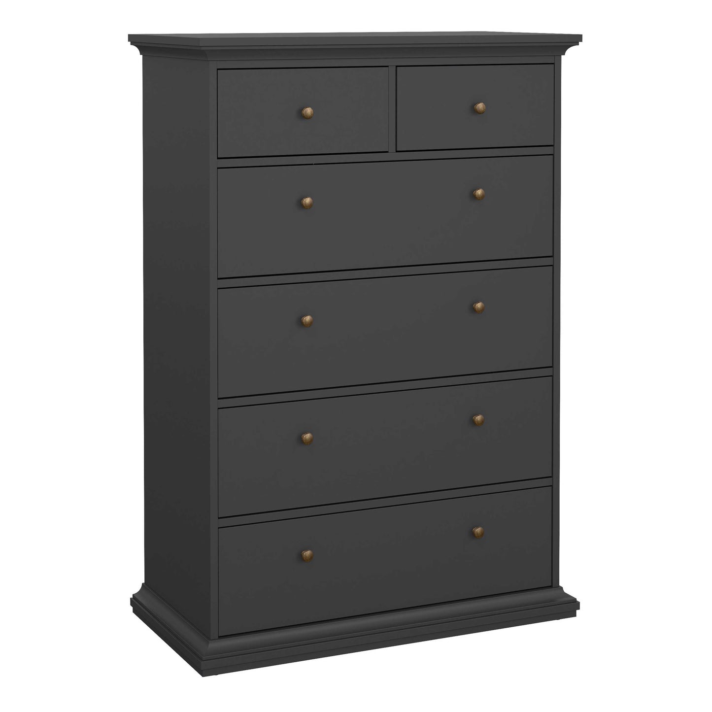 Osaka Farmhouse Dark Grey Wooden Chest 6 Drawers