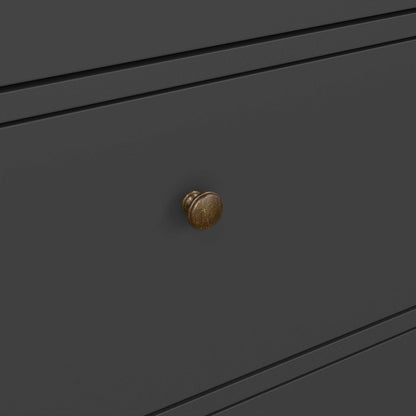 Osaka Farmhouse Dark Grey Wooden Chest 6 Drawers