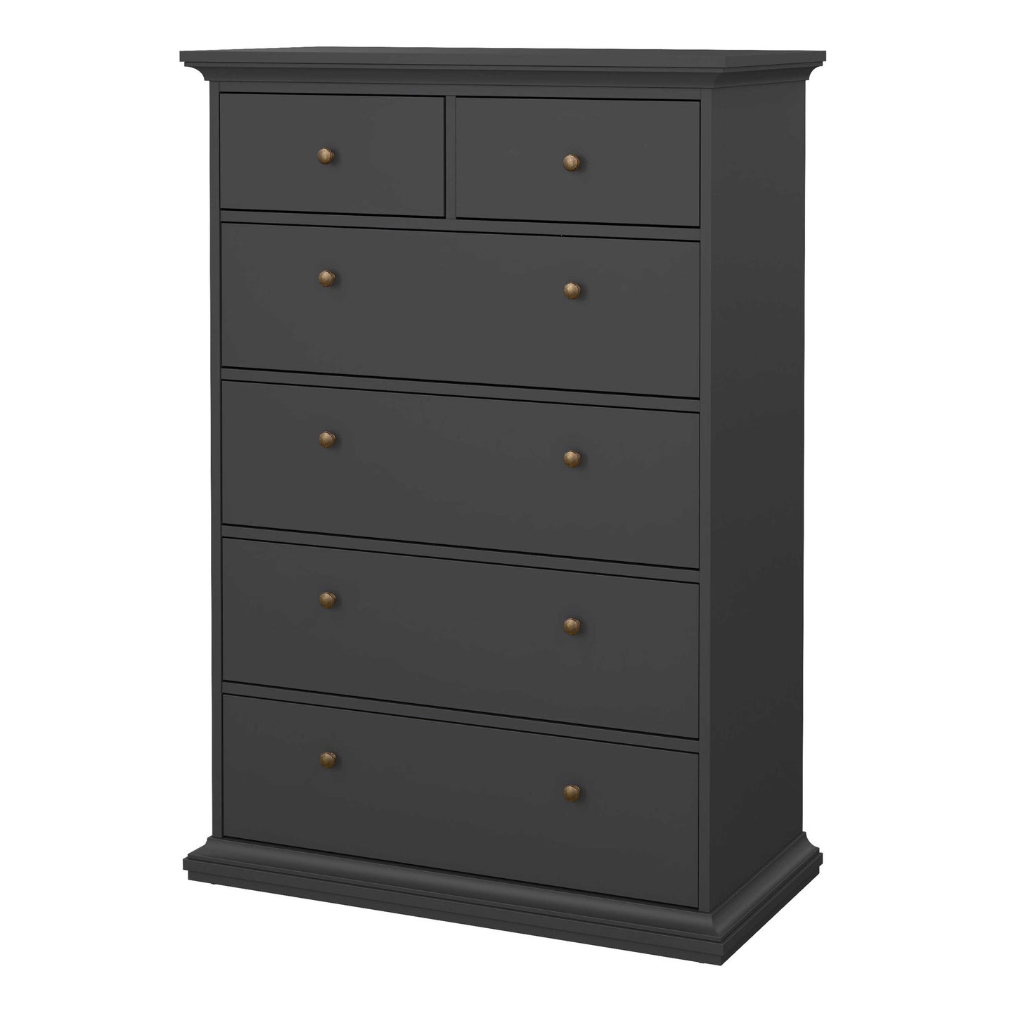 Osaka Farmhouse Dark Grey Wooden Chest 6 Drawers