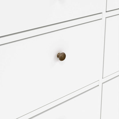 Osaka Farmhouse Wide White Wooden Chest 8 Drawers