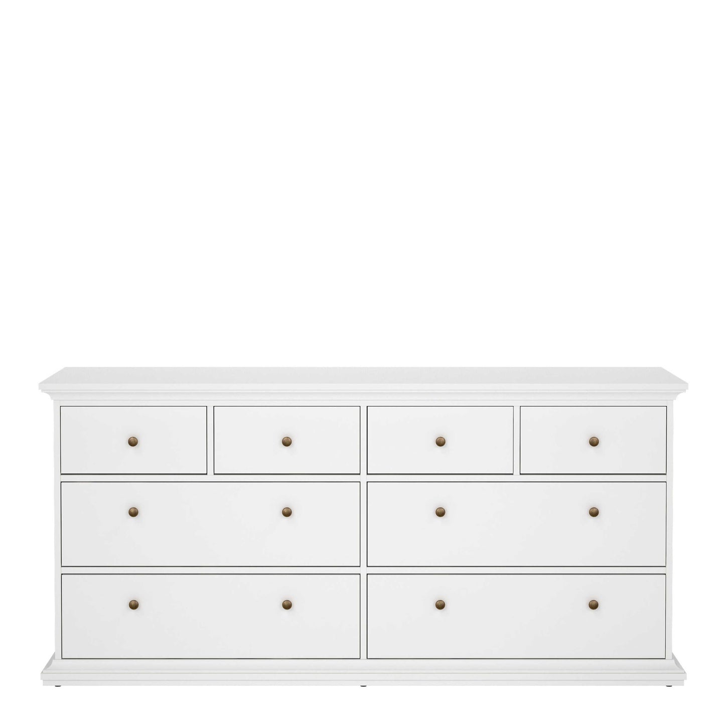 Osaka Farmhouse Wide White Wooden Chest 8 Drawers
