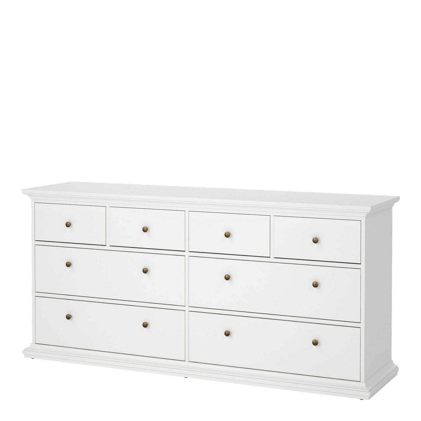 Osaka Farmhouse Wide White Wooden Chest 8 Drawers