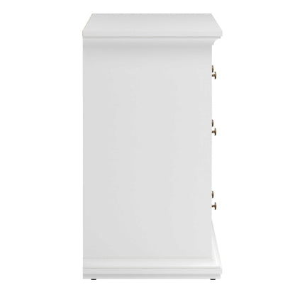 Osaka Farmhouse Wide White Wooden Chest 8 Drawers