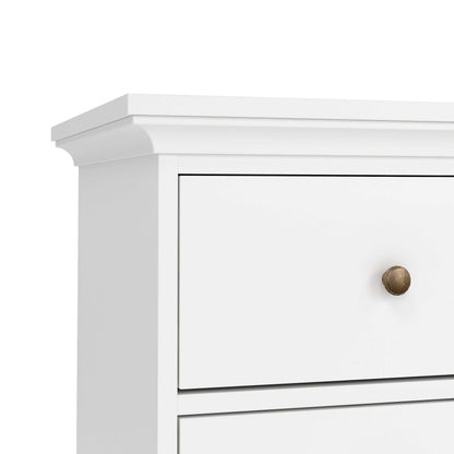 Osaka Farmhouse Wide White Wooden Chest 8 Drawers