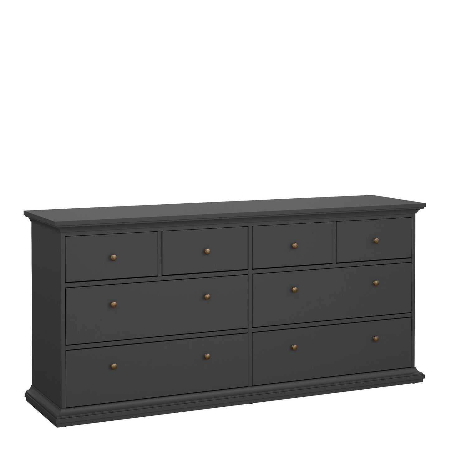 Osaka Farmhouse Dark Grey Wide Wooden Chest 8 Drawers
