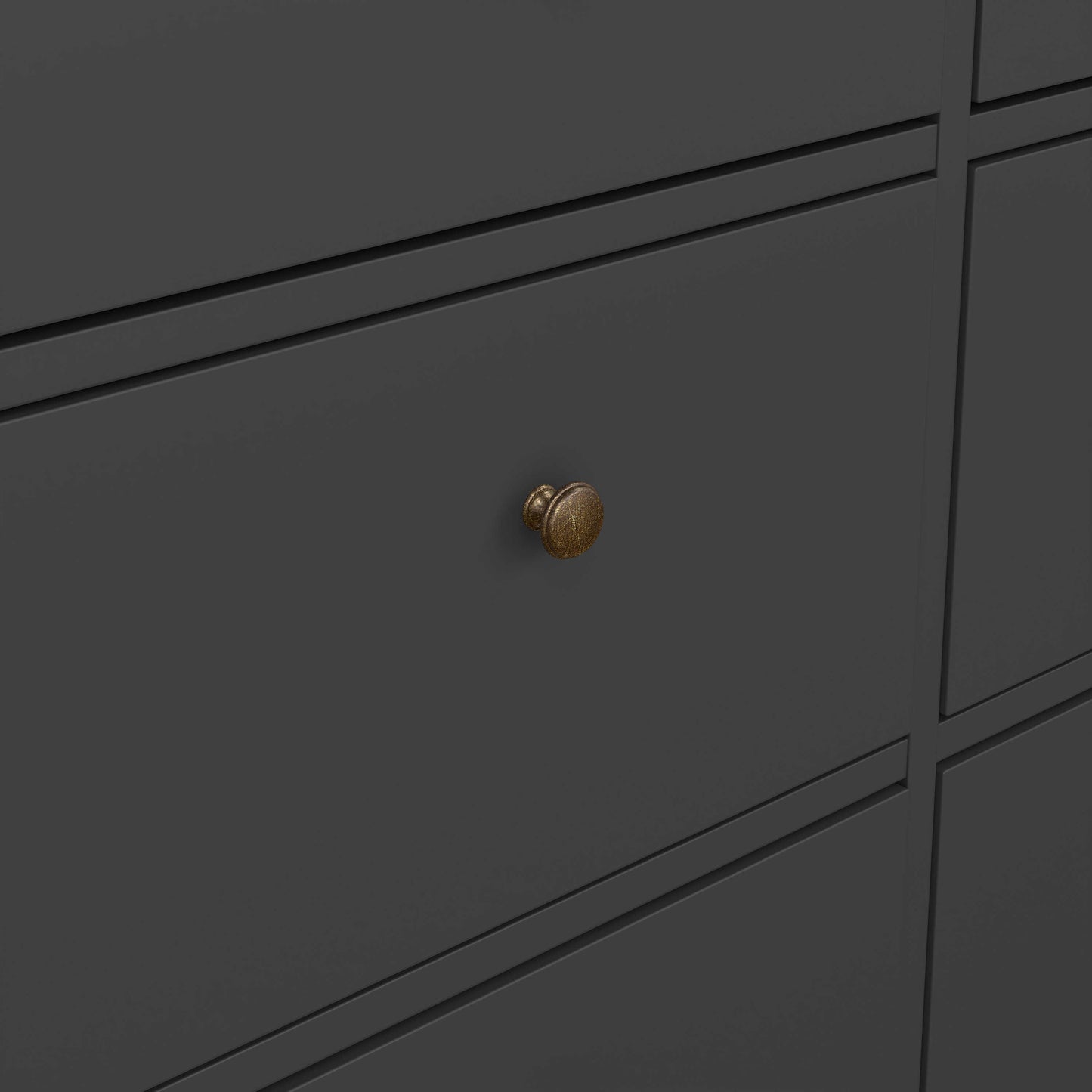 Osaka Farmhouse Dark Grey Wide Wooden Chest 8 Drawers