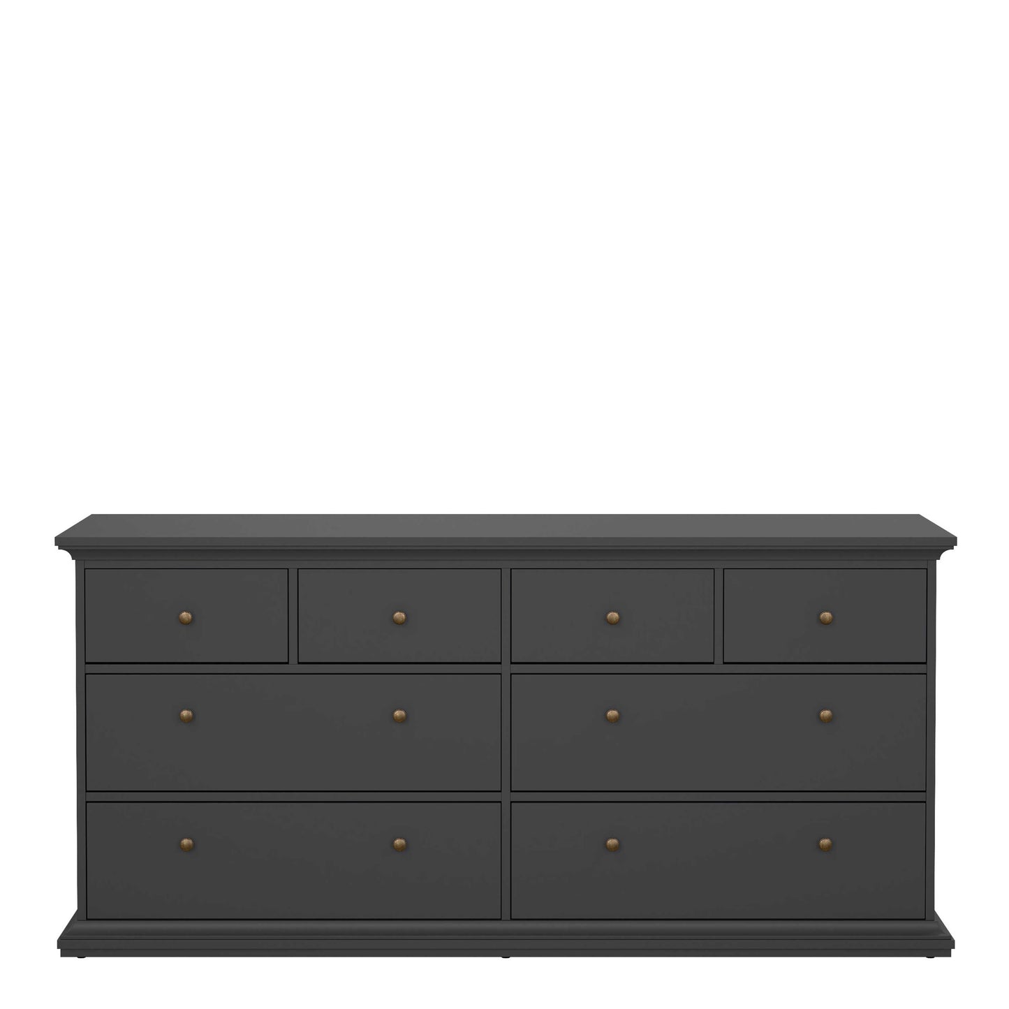 Osaka Farmhouse Dark Grey Wide Wooden Chest 8 Drawers