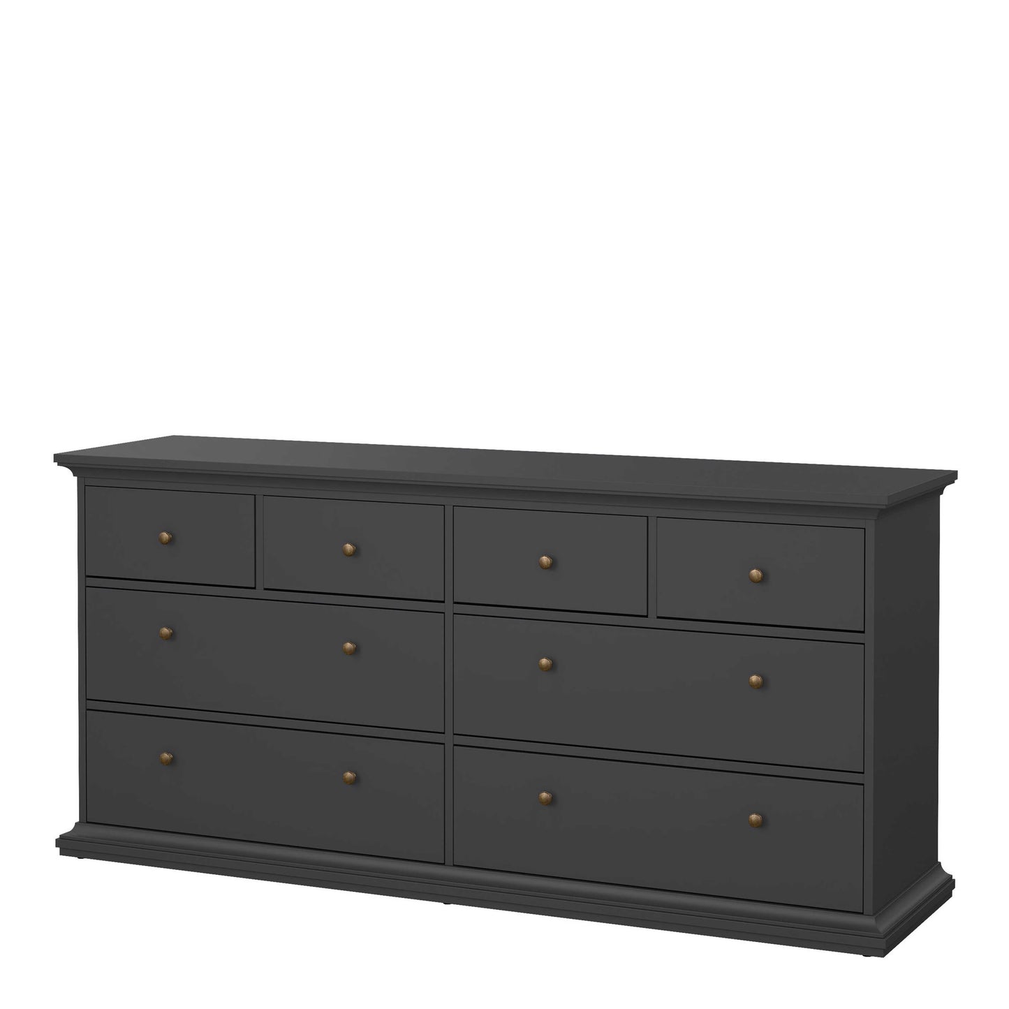 Osaka Farmhouse Dark Grey Wide Wooden Chest 8 Drawers