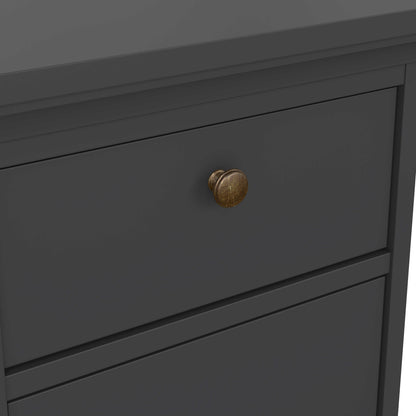 Osaka Farmhouse Dark Grey Wooden Bedside Table 1 Door 1 Drawer