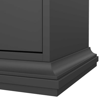 Osaka Farmhouse Dark Grey Wooden Bedside Table 1 Door 1 Drawer