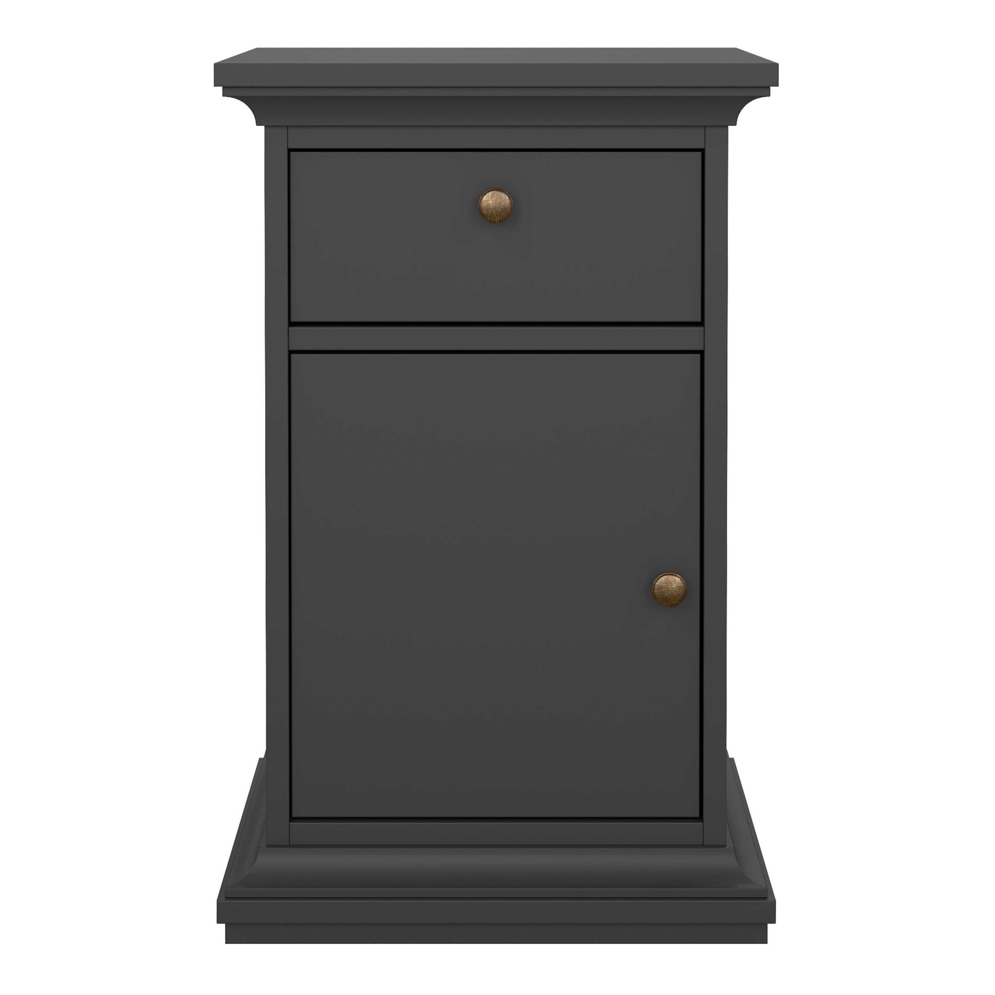 Osaka Farmhouse Dark Grey Wooden Bedside Table 1 Door 1 Drawer