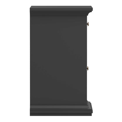 Osaka Farmhouse Dark Grey Wooden Bedside Table 1 Door 1 Drawer