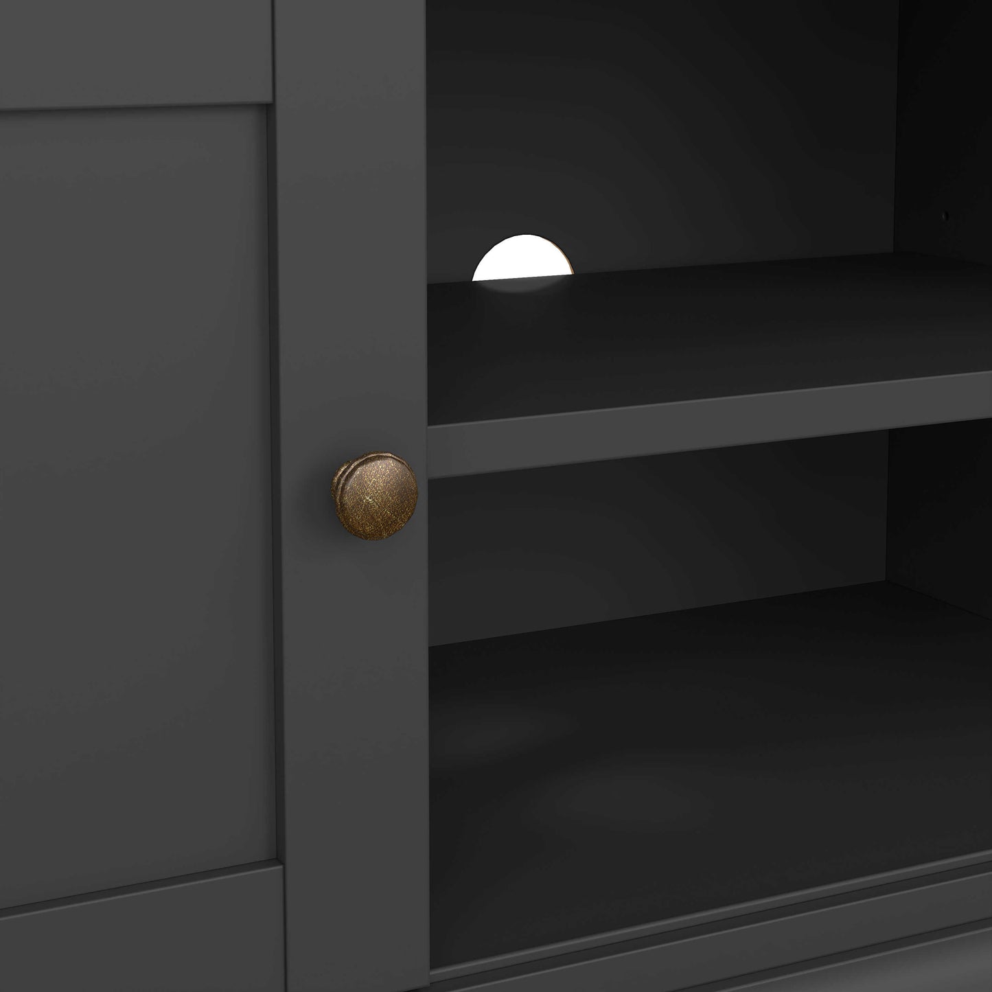 Osaka Farmhouse Dark Grey Wooden TV Unit 2 Doors