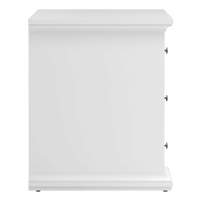 Osaka Farmhouse White Wooden Desk 3 Drawers