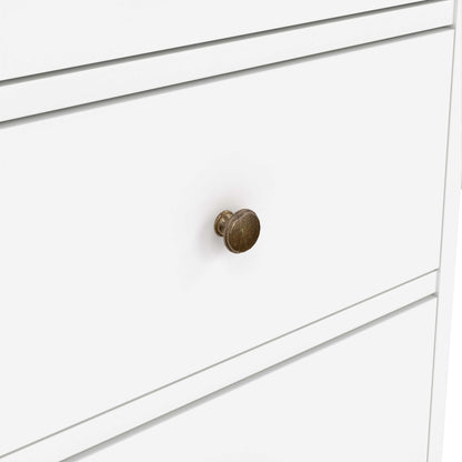 Osaka Farmhouse White Wooden Desk 3 Drawers