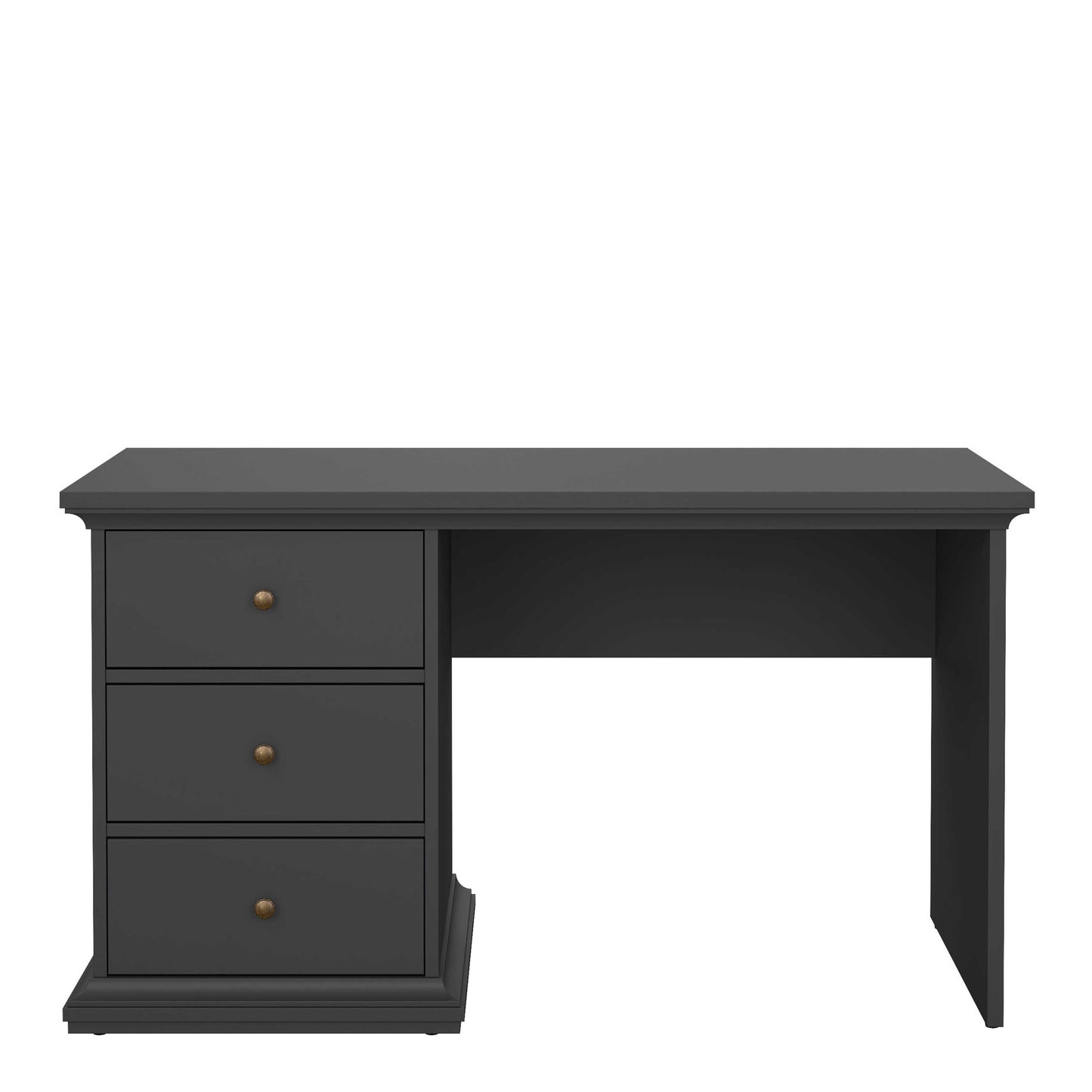 Osaka Farmhouse Dark Grey Wooden Desk 3 Drawers