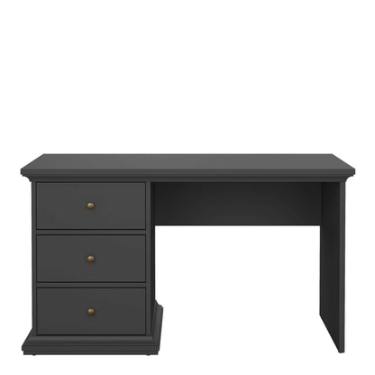 Osaka Farmhouse Dark Grey Wooden Desk 3 Drawers