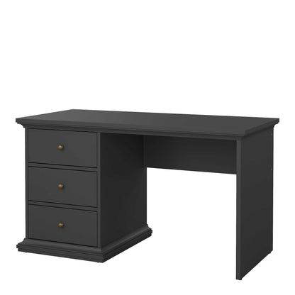 Osaka Farmhouse Dark Grey Wooden Desk 3 Drawers