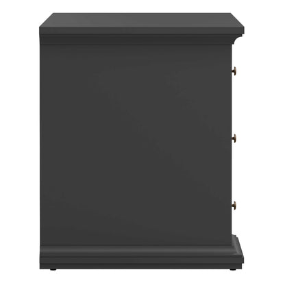 Osaka Farmhouse Dark Grey Wooden Desk 3 Drawers