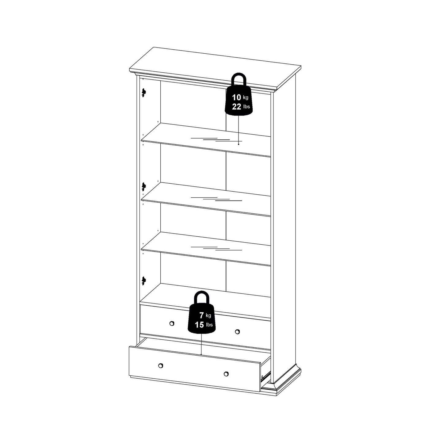Osaka Farmhouse Dark Grey Wooden China Cabinet 2 Drawers 2 Doors 3 Shelves