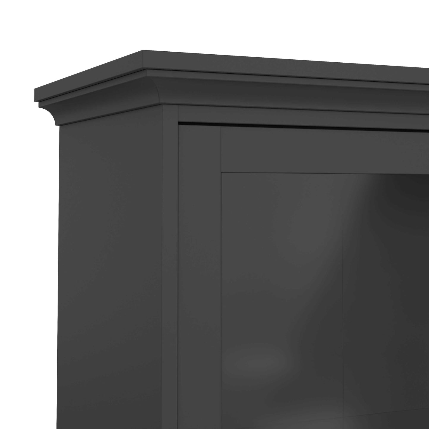 Osaka Farmhouse Dark Grey Wooden China Cabinet 2 Drawers 2 Doors 3 Shelves