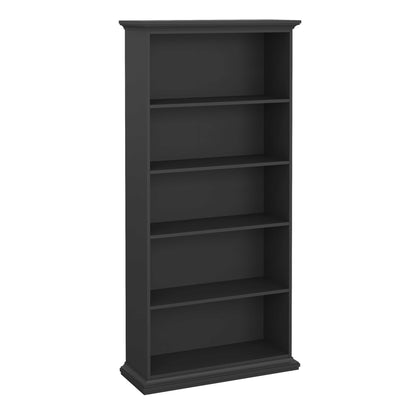 Osaka Farmhouse Dark Grey Wooden Tall Bookcase