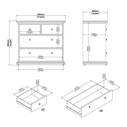 Osaka 3 Piece Farmhouse Bedroom Furniture Set Grey Wooden