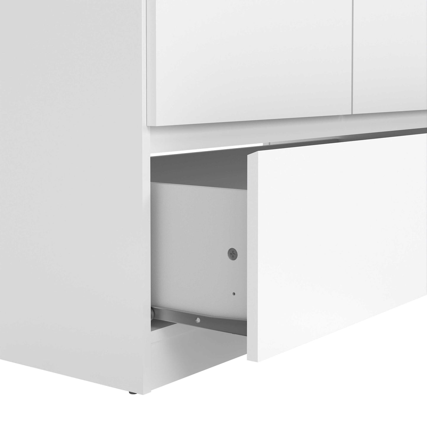 Budapest White Wooden Wardrobe 2 Doors 1 Drawer