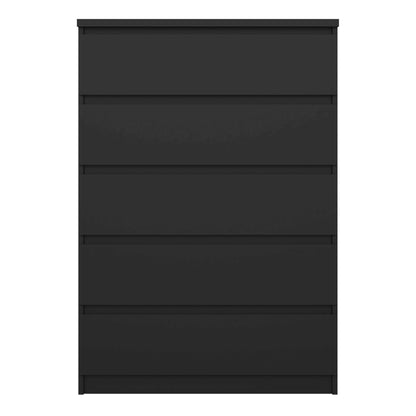 Budapest Matt Black Wooden Chest 5 Drawers