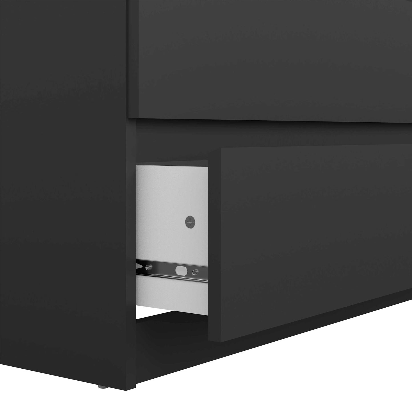 Budapest Matt Black Wooden Chest 5 Drawers