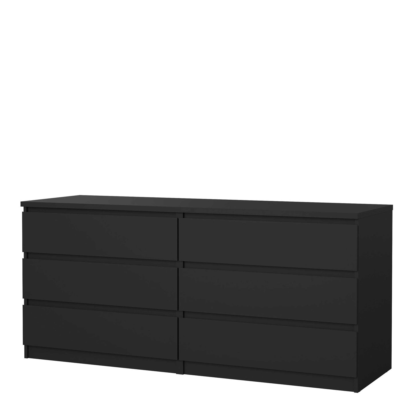 Budapest Matt Black Wooden Wide Chest 6 Drawers