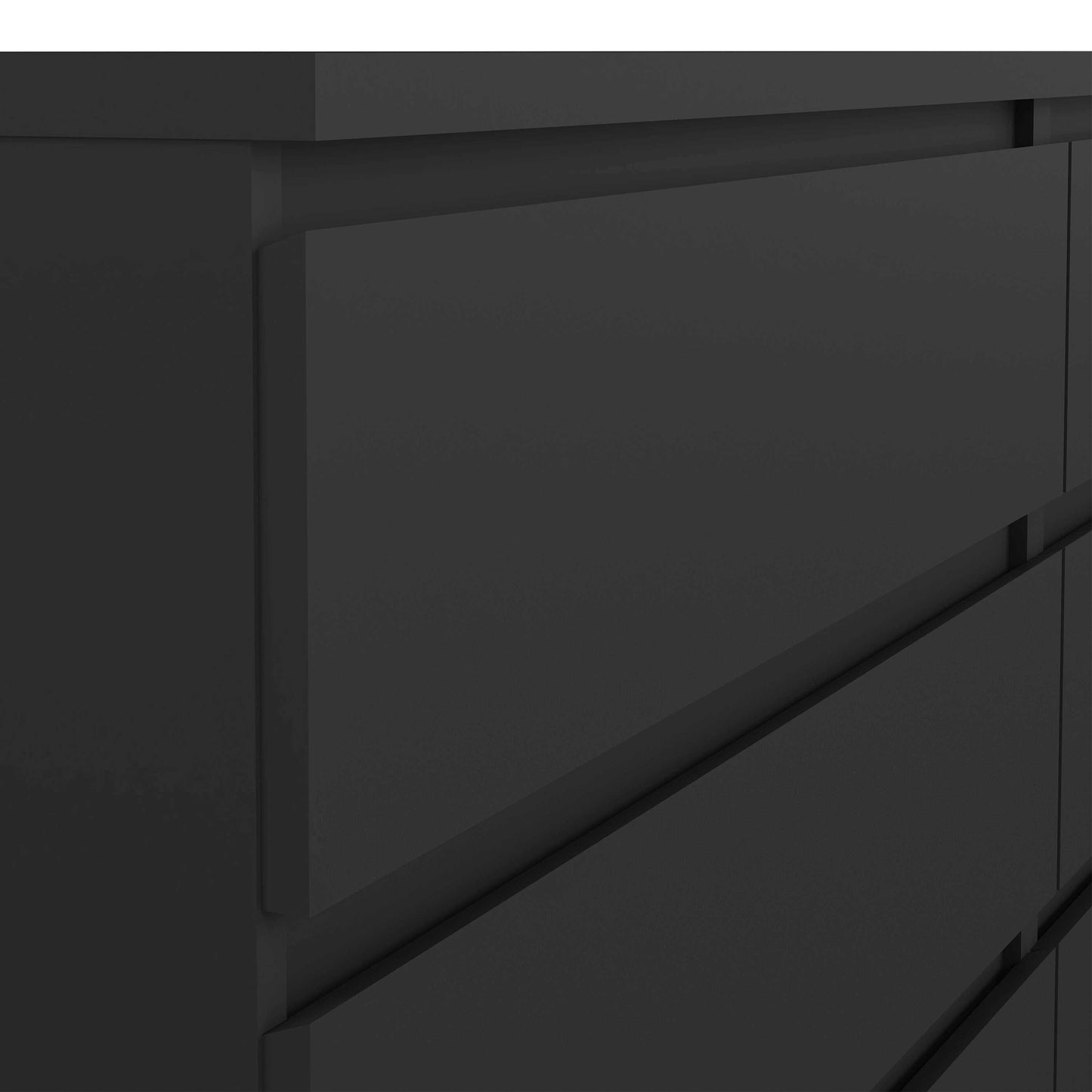 Budapest Matt Black Wooden Wide Chest 6 Drawers