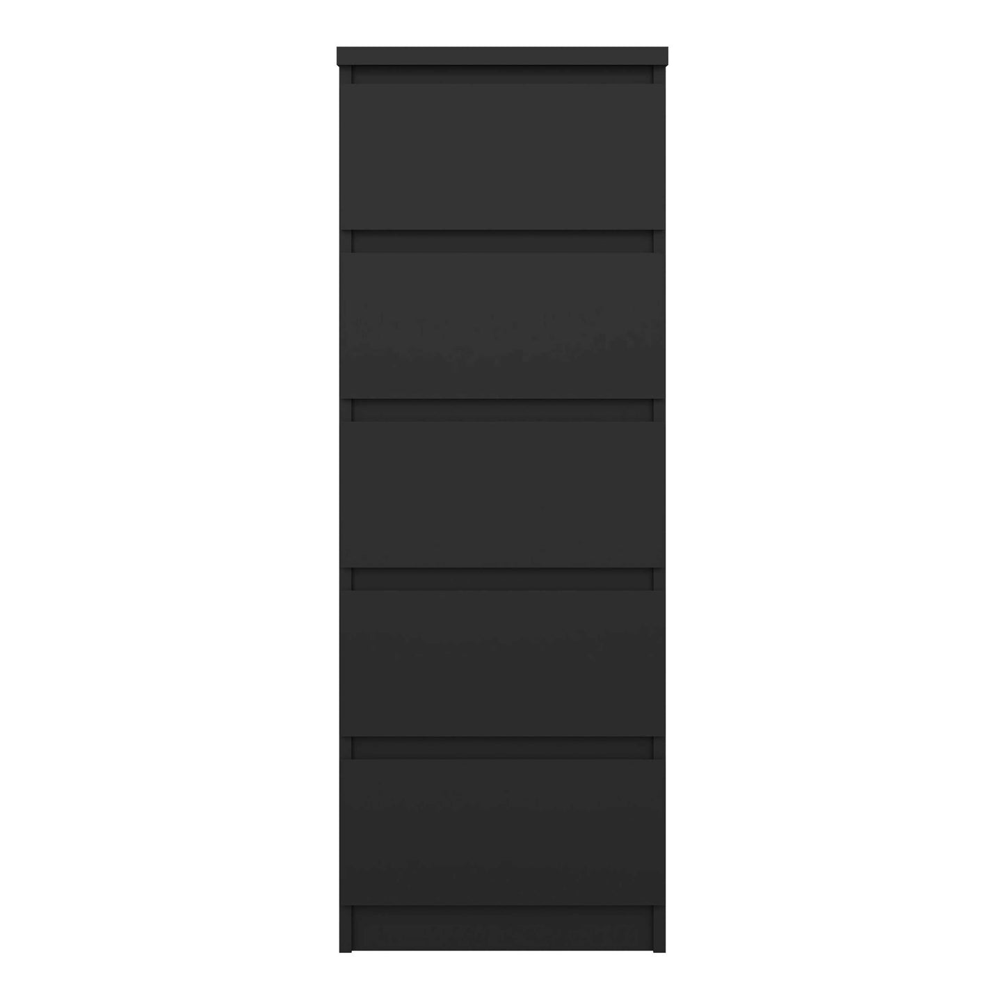 Budapest Matt Black Wooden Narrow Chest 5 Drawers