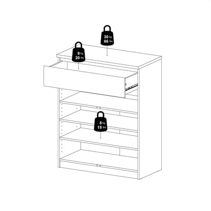 Budapest Matt Black Wooden Sideboard 1 Drawer 2 Doors