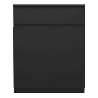 Budapest Matt Black Wooden Sideboard 1 Drawer 2 Doors