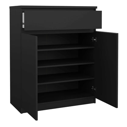 Budapest Matt Black Wooden Sideboard 1 Drawer 2 Doors