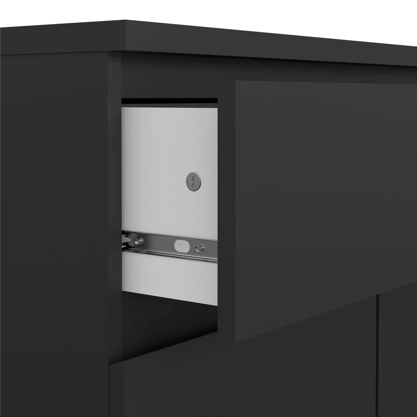 Budapest Matt Black Wooden Sideboard 1 Drawer 2 Doors
