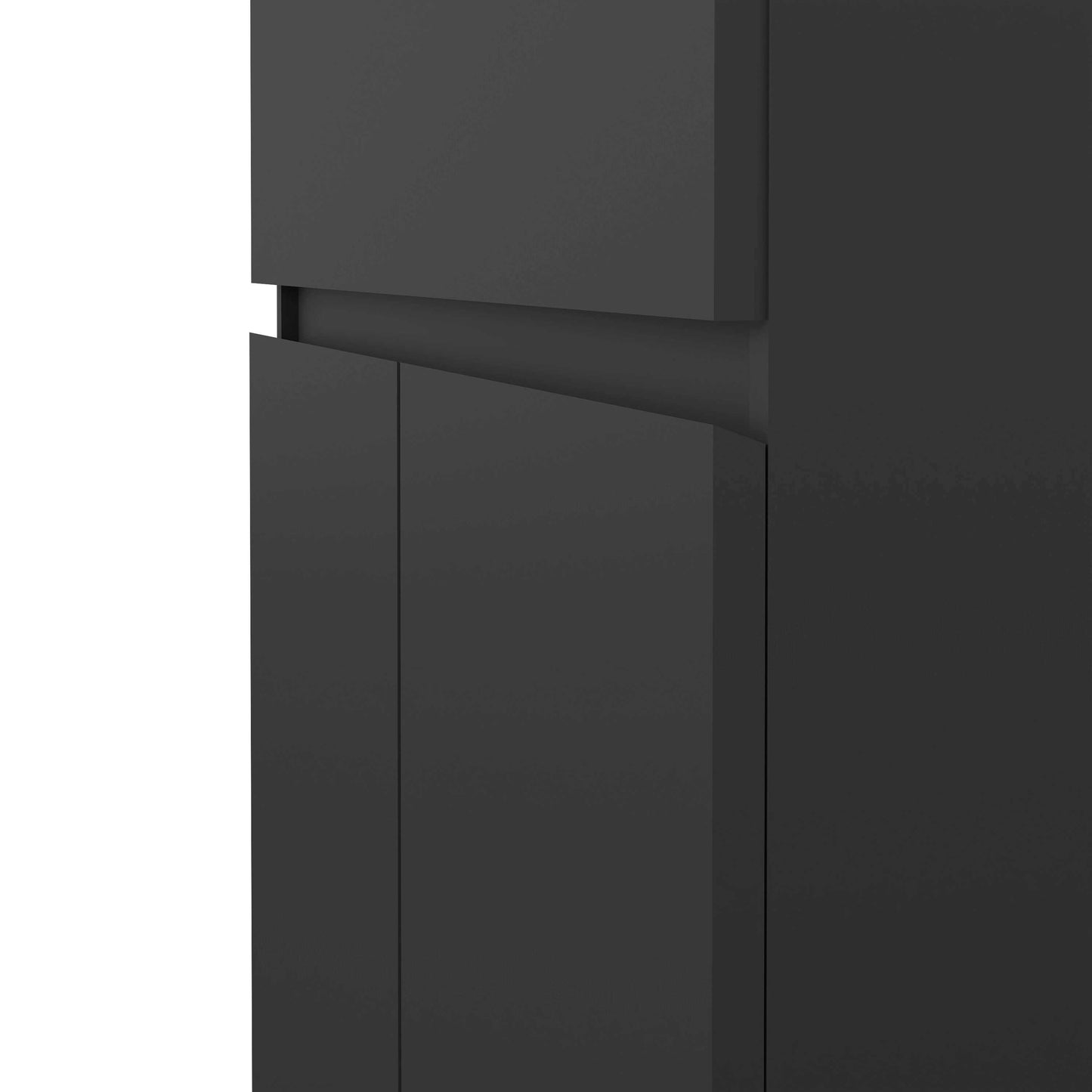 Budapest Matt Black Wooden Sideboard 1 Drawer 2 Doors