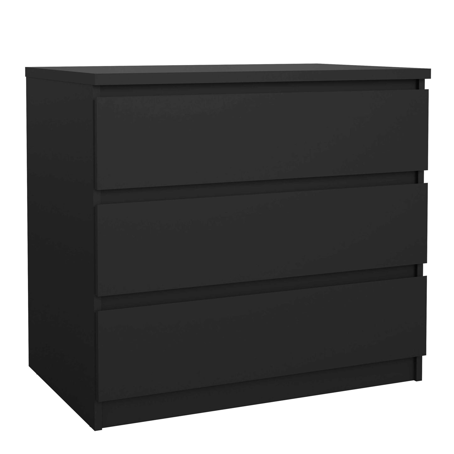 Budapest Matt Black Wooden Chest 3 Drawers