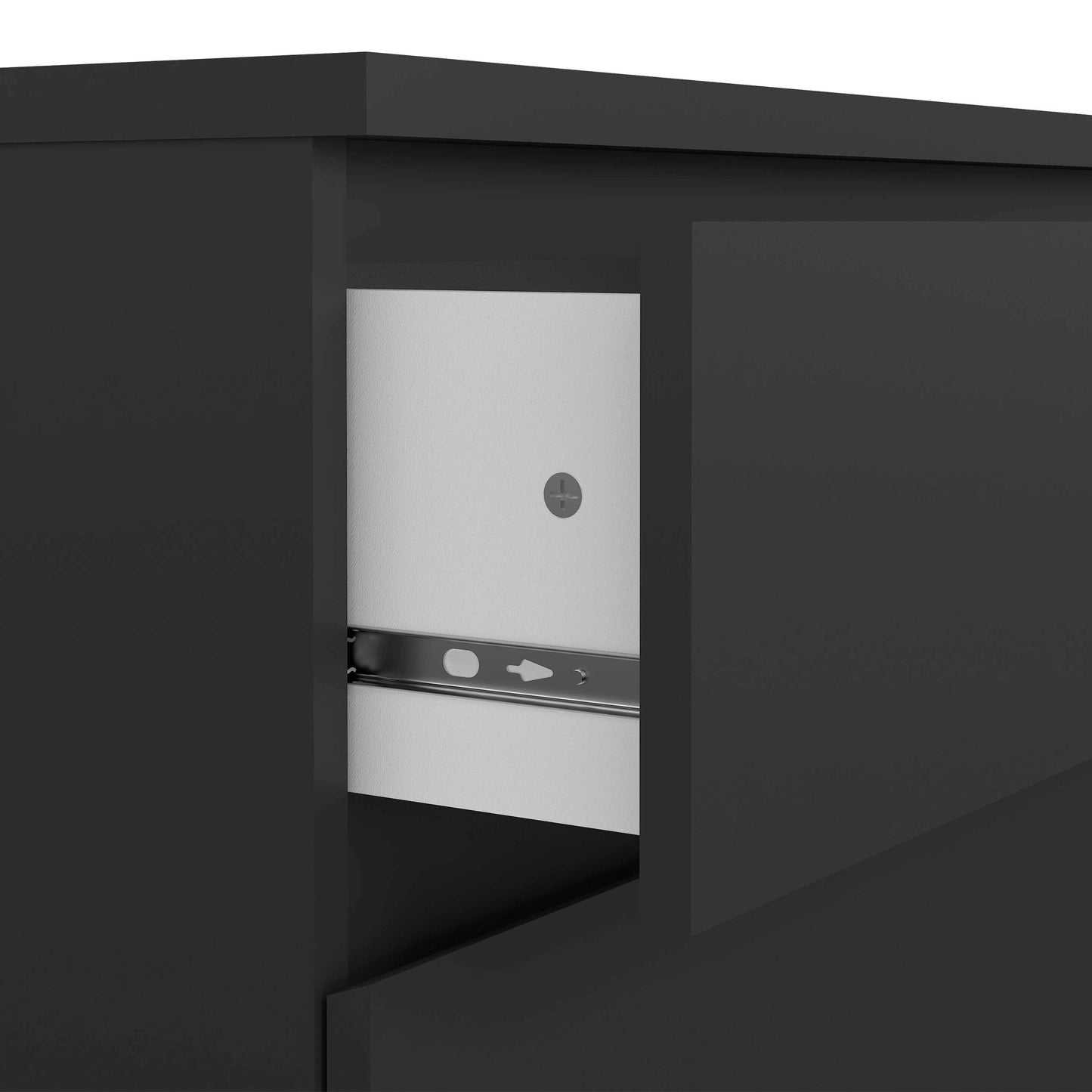 Budapest Matt Black Wooden Chest 3 Drawers