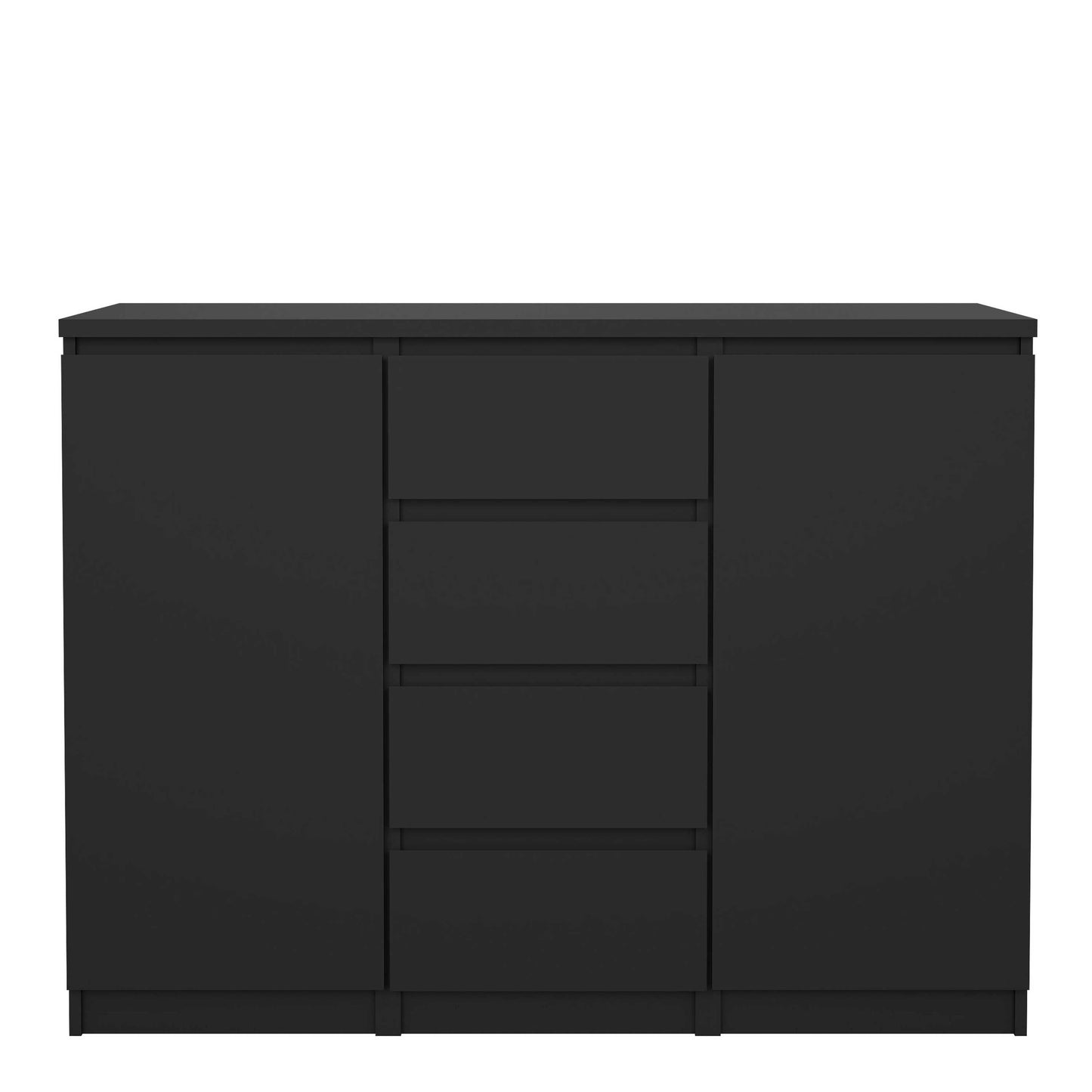 Budapest Matt Black Wooden Sideboard 4 Drawers 2 Doors