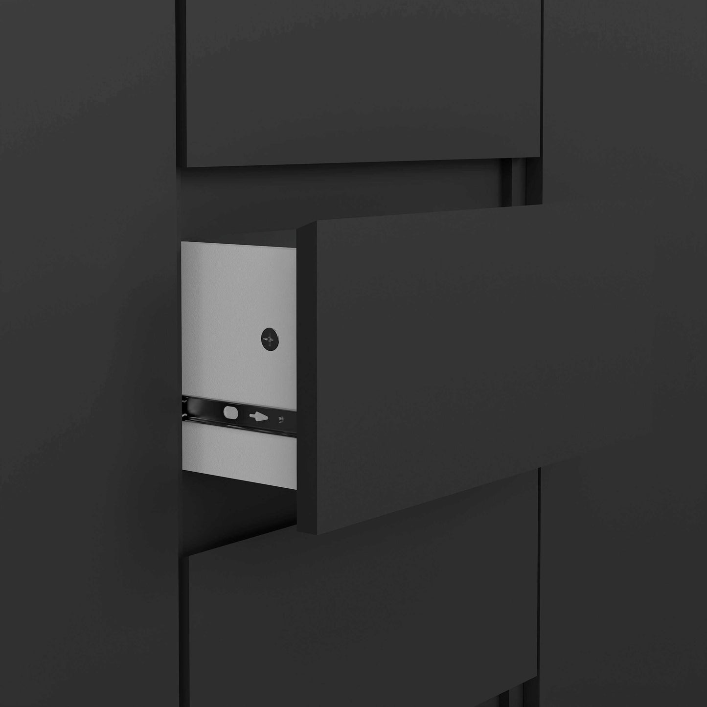 Budapest Matt Black Wooden Sideboard 4 Drawers 2 Doors