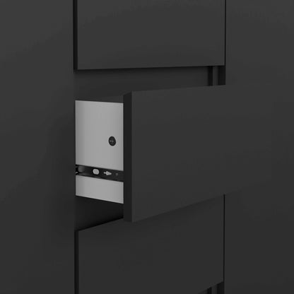 Budapest Matt Black Wooden Sideboard 4 Drawers 2 Doors